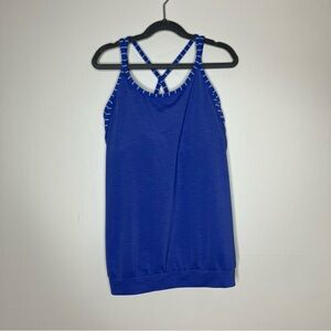 Athleta Girl 2fer strappy athletic tank top with built in sports bra XL 14